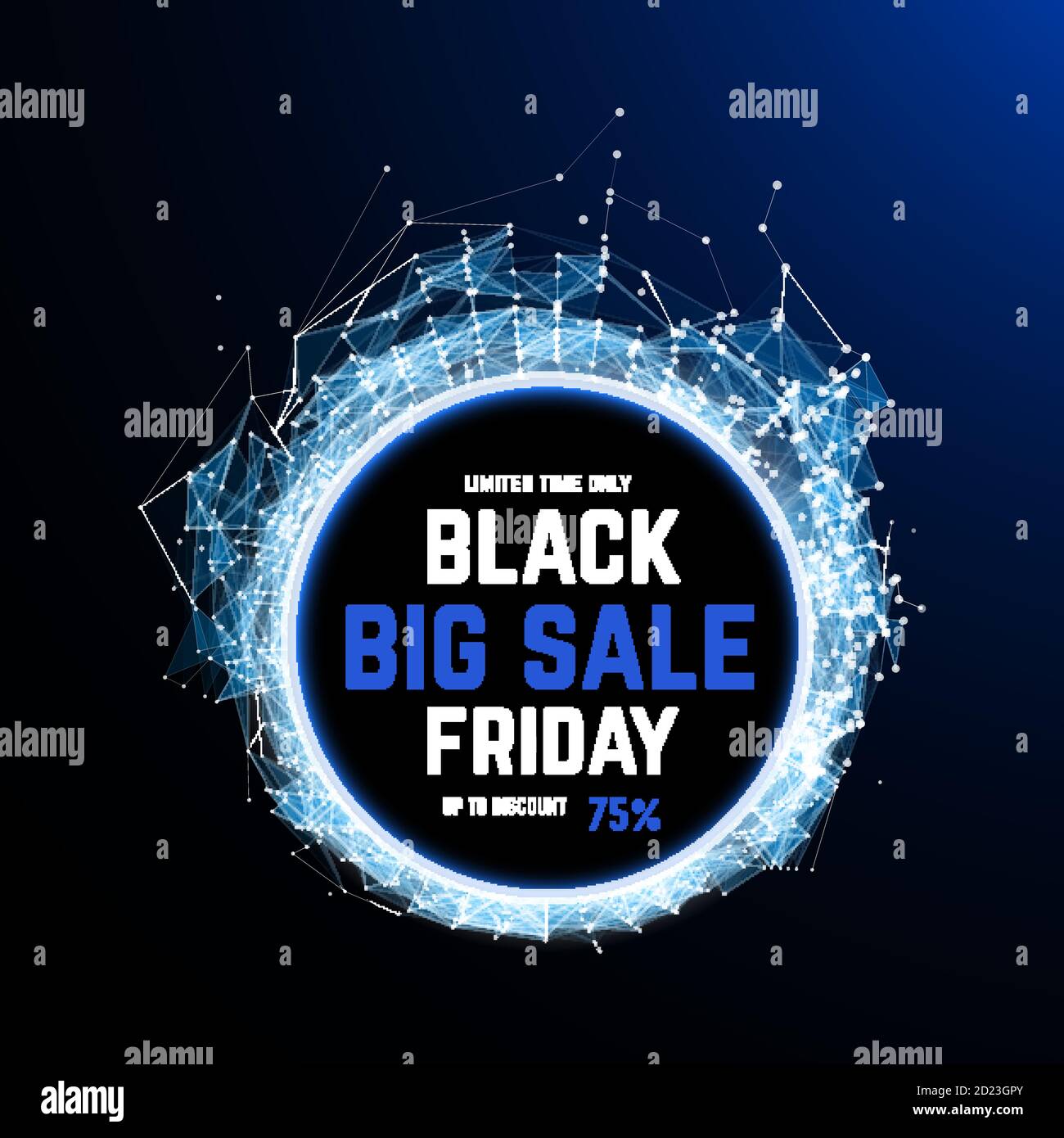 Black Friday sale abstract background. Futuristic technology style. Big