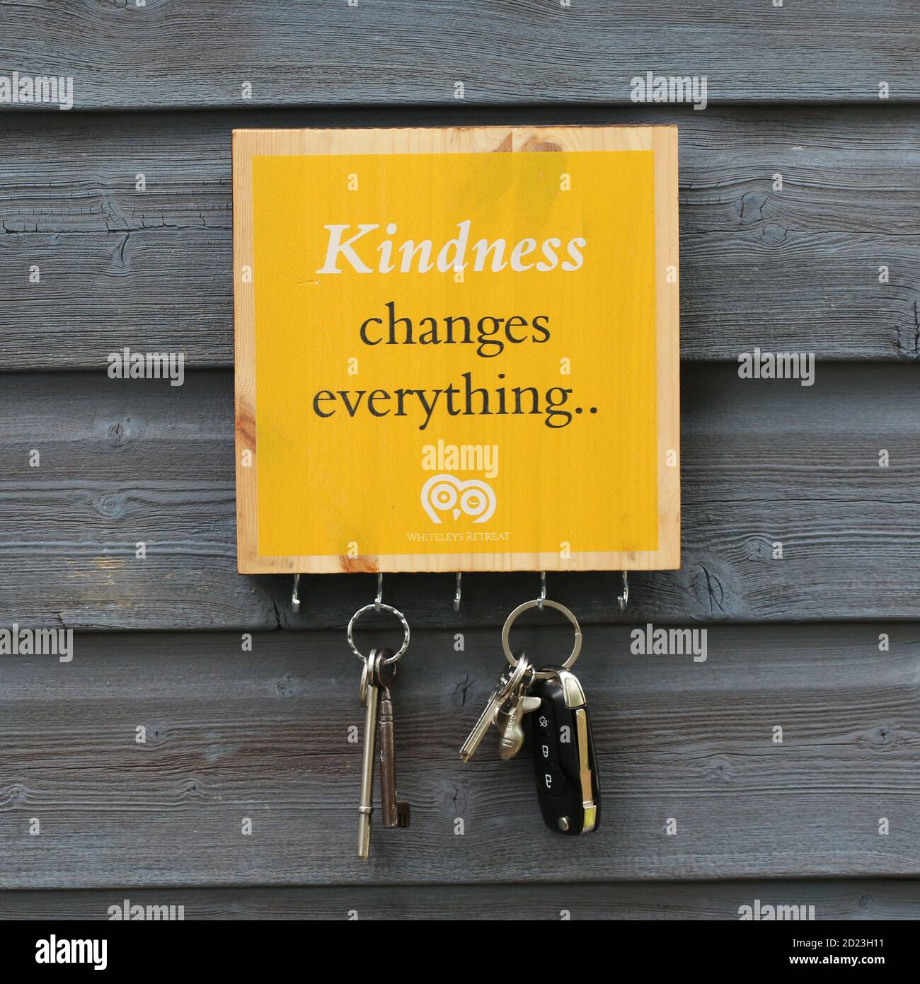 Motivational statements printed onto old wooden floorboard for coastes