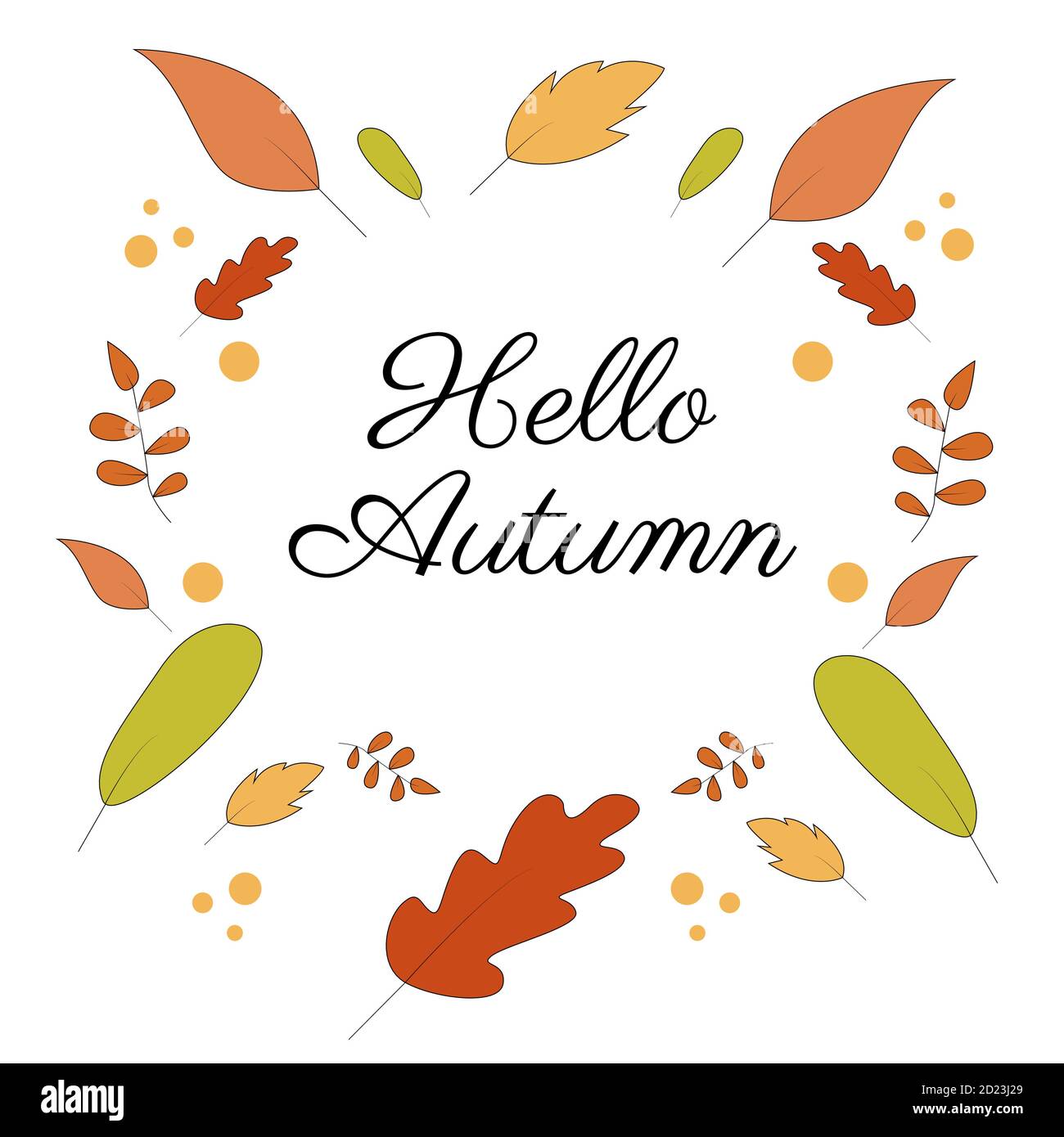 Illustration vector design of fall leaves of autumn background template Stock Vector