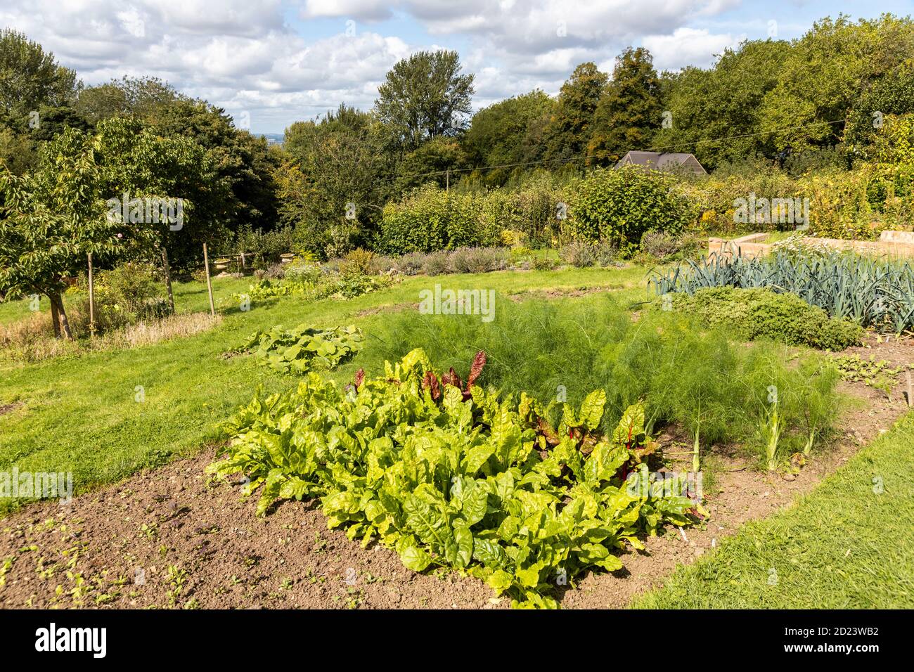 Prinknash Monastery Walled Garden in the grounds of Prinknash Abbey on the Cotswolds near Upton St Leonards, Gloucestershire UK Stock Photo