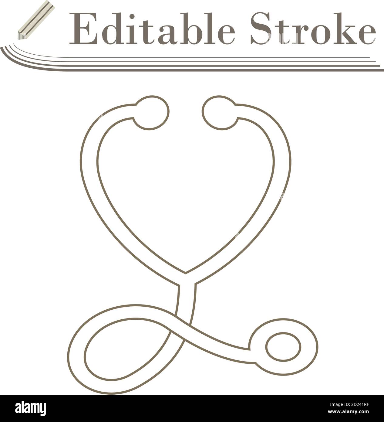 Stethoscope Icon. Editable Stroke Simple Design. Vector Illustration ...