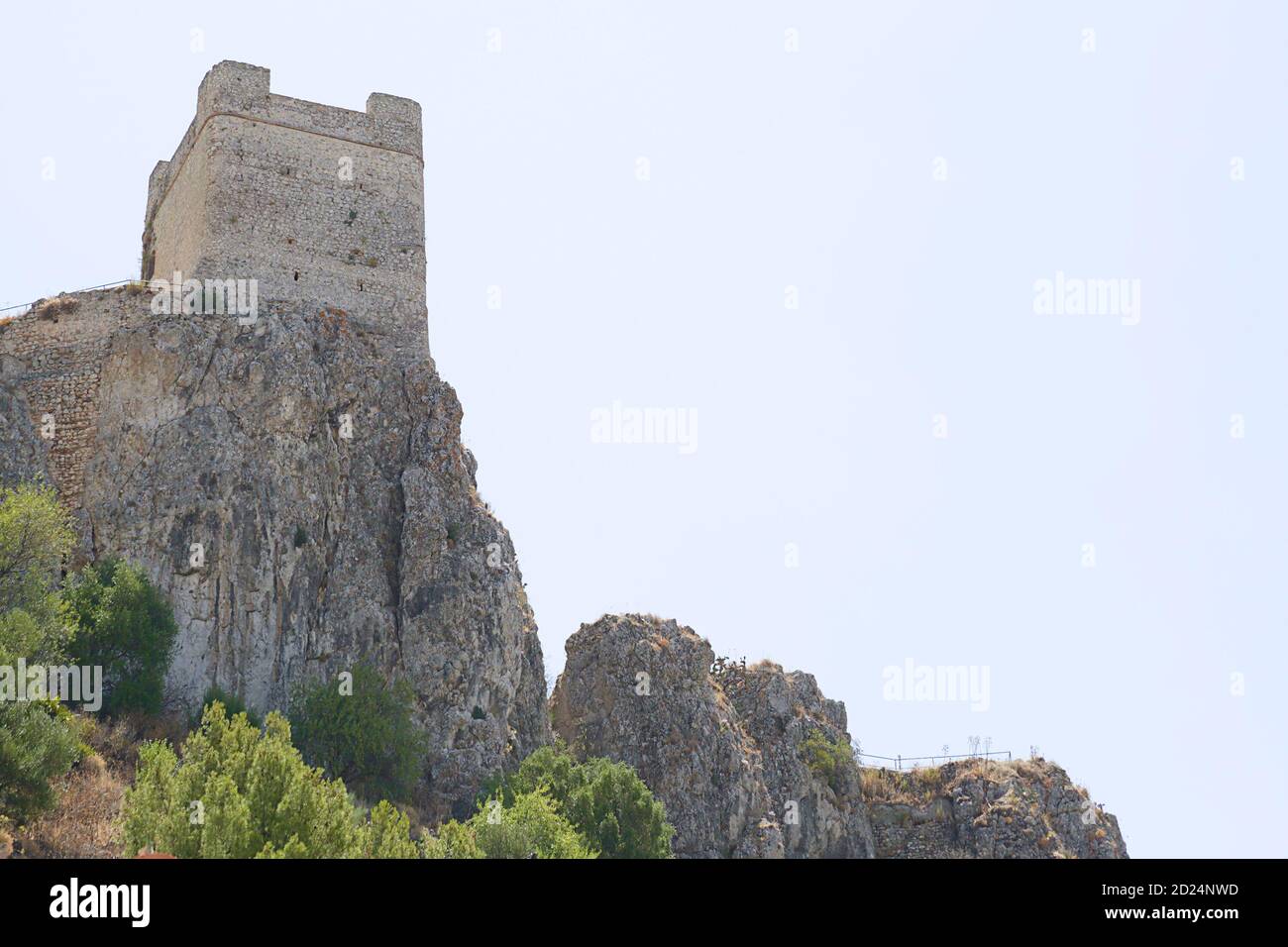 Castle of Zahara de la Sierra. Typical white town in the province of ...