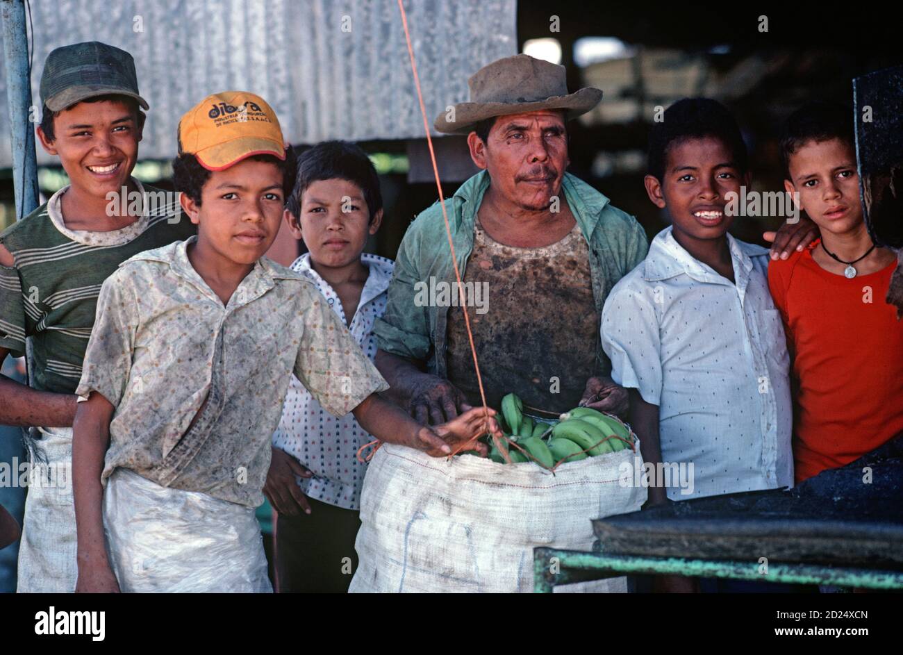 Isletas banana plantation workers, Honduras, Central America Stock
