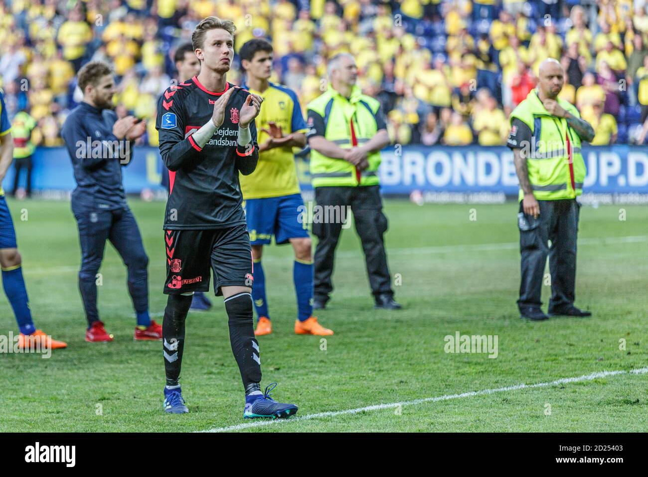Brondby, Denmark. 21st, May 2018. Goalkeeper Frederik Ronnow (1) of Broendby IF seen after the 3F Superliga match between Broendby IF and AAB at Brondby Stadium. (Photo credit: Gonzales Photo - Thomas Rasmussen). Stock Photo