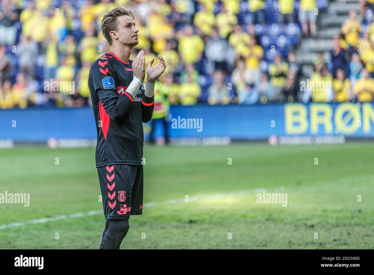 Brondby, Denmark. 21st, May 2018. Goalkeeper Frederik Ronnow (1) of Broendby IF seen after the 3F Superliga match between Broendby IF and AAB at Brondby Stadium. (Photo credit: Gonzales Photo - Thomas Rasmussen). Stock Photo