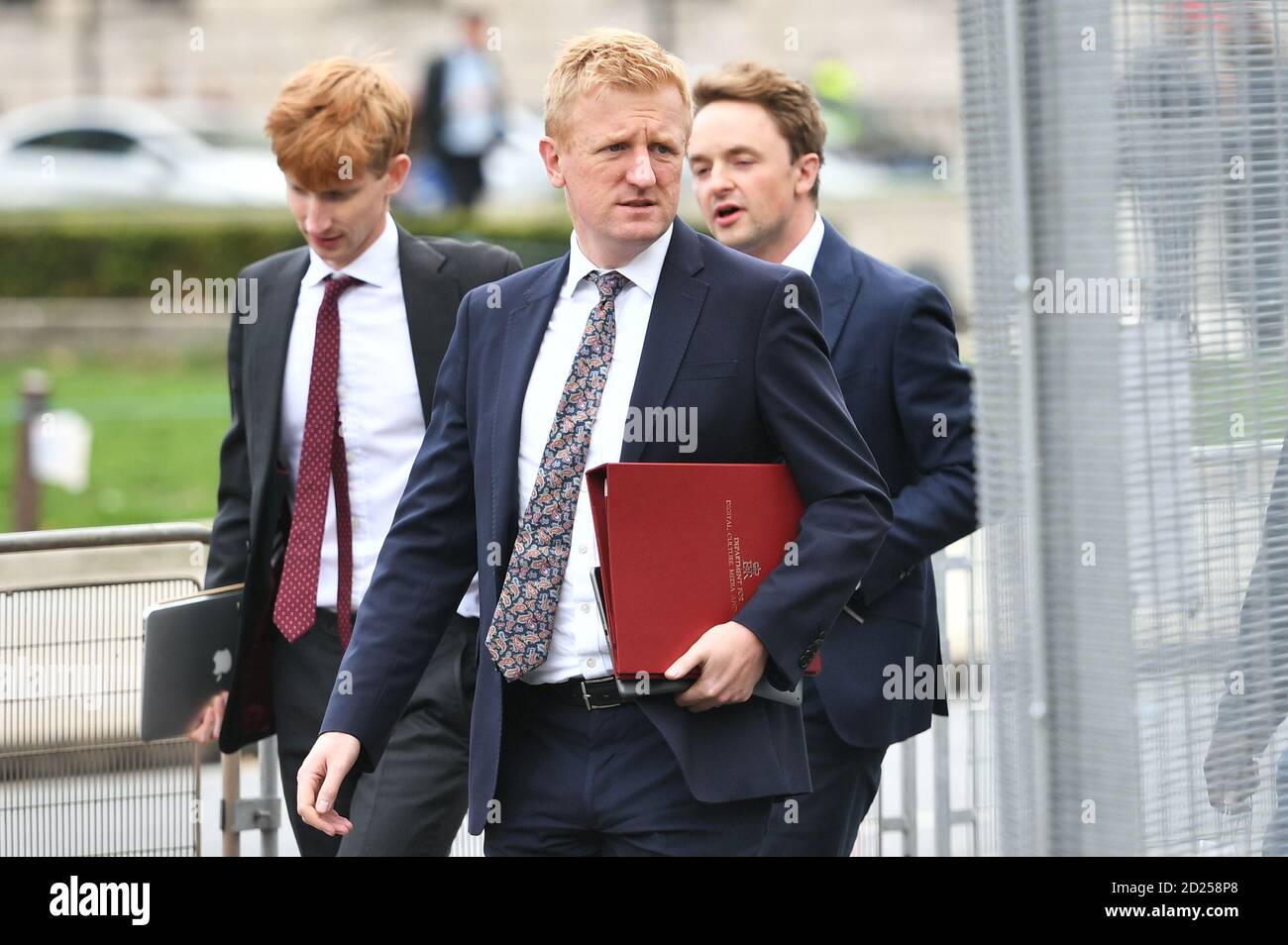 Digital, Culture, Media and sport Secretary Oliver Dowden arrives at the House of Commons, London, ahead of an MPs vote on the regulations which enforce the 'rule of six' in England in order to allow them to continue. Stock Photo