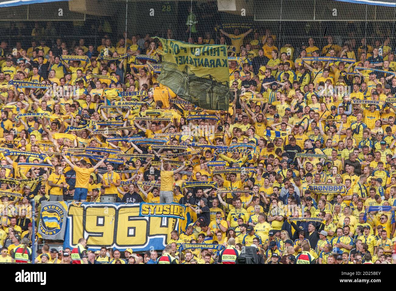 Brondby, Denmark. 21st, May 2018. Football fans of Broendby IF seen during  the 3F Superliga match between Broendby IF and AAB at Brondby Stadium.  (Photo credit: Gonzales Photo - Thomas Rasmussen Stock