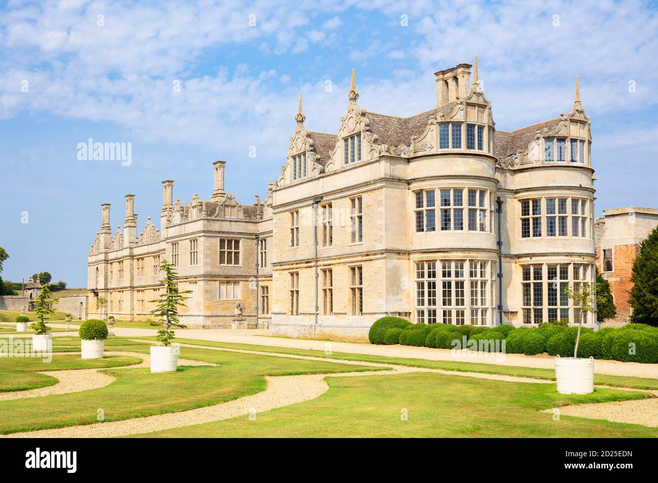 Kirby Hall a ruined 17th century Elizabethan stately home or country house near Gretton nr Corby Northamptonshire England UK GB Europe Stock Photo