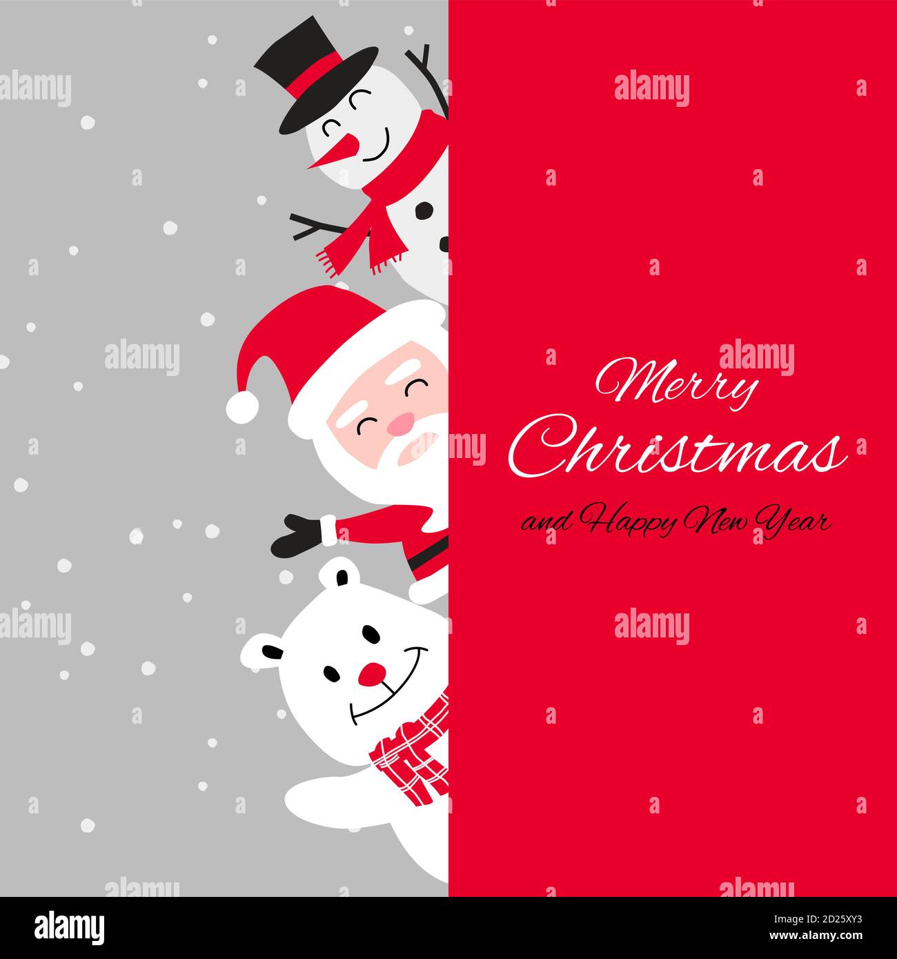 Snowman polar bear and santa cluas are happy emotion with Christmas ...