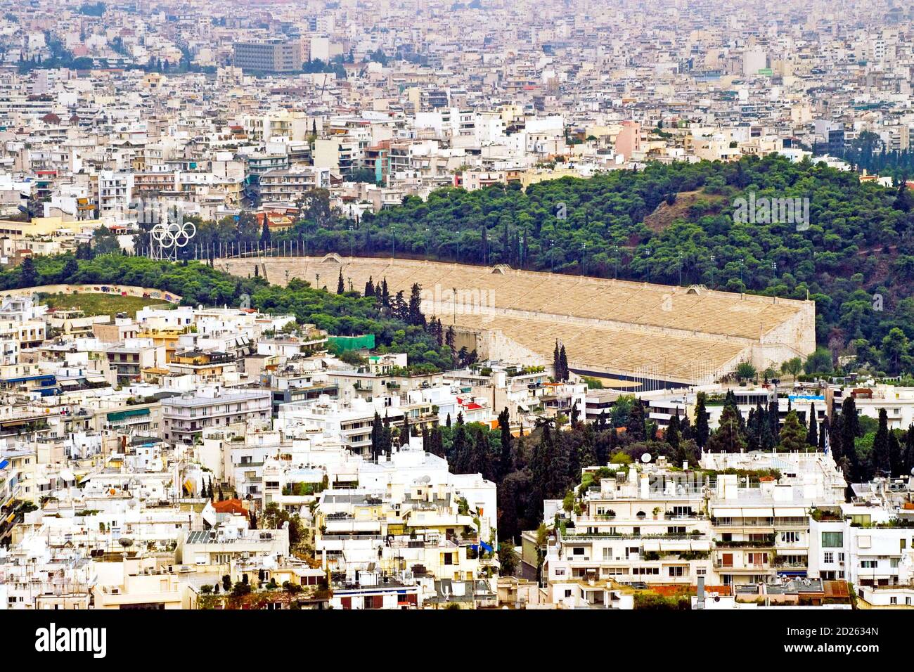 Panathenaic stadium at Arditos hill, Athens, Greece (Kallimarmaro) Stock Photo