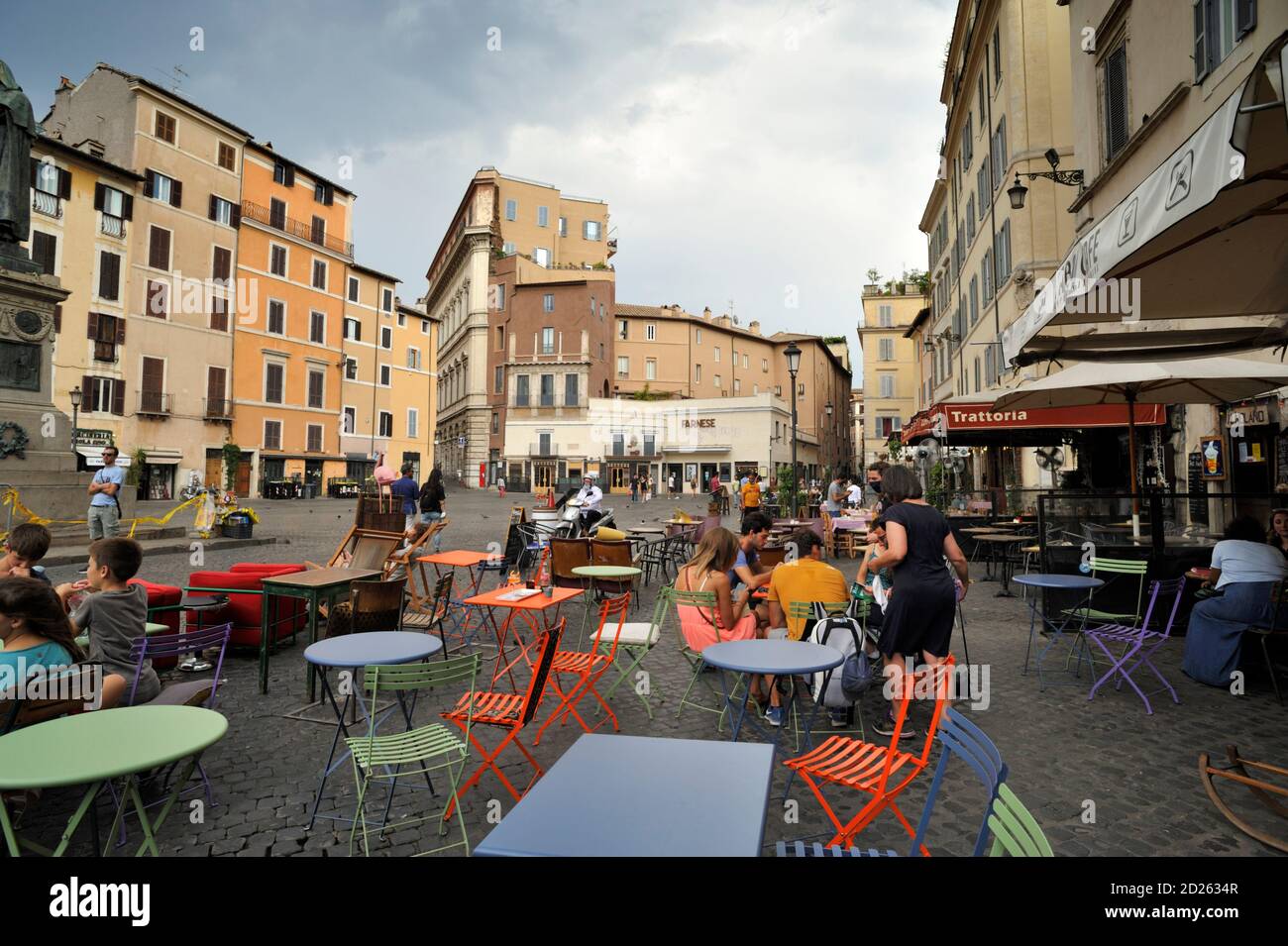 Italy, Rome, Campo de' Fiori, cafe Stock Photo