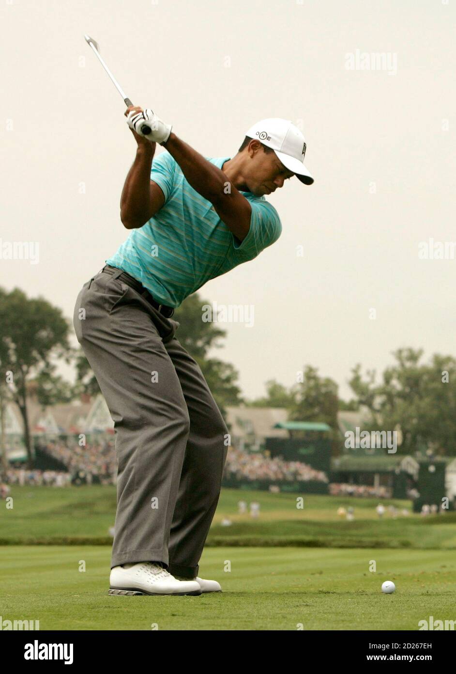 Tiger Woods of the U.S. hits from the 14th tee during first round play at  the 2007 US Open Championship golf tournament at the Oakmont Country Club  in Oakmont, Pennsylvania, June 14,