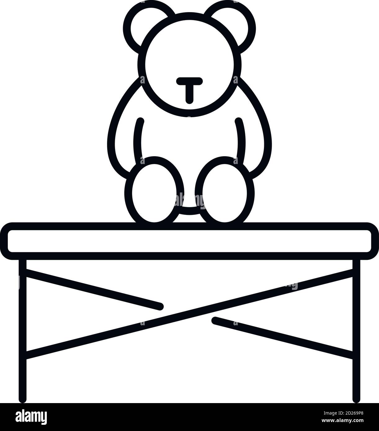 Childrens room teddy bear icon. Outline childrens room teddy bear vector icon for web design isolated on white background Stock Vector