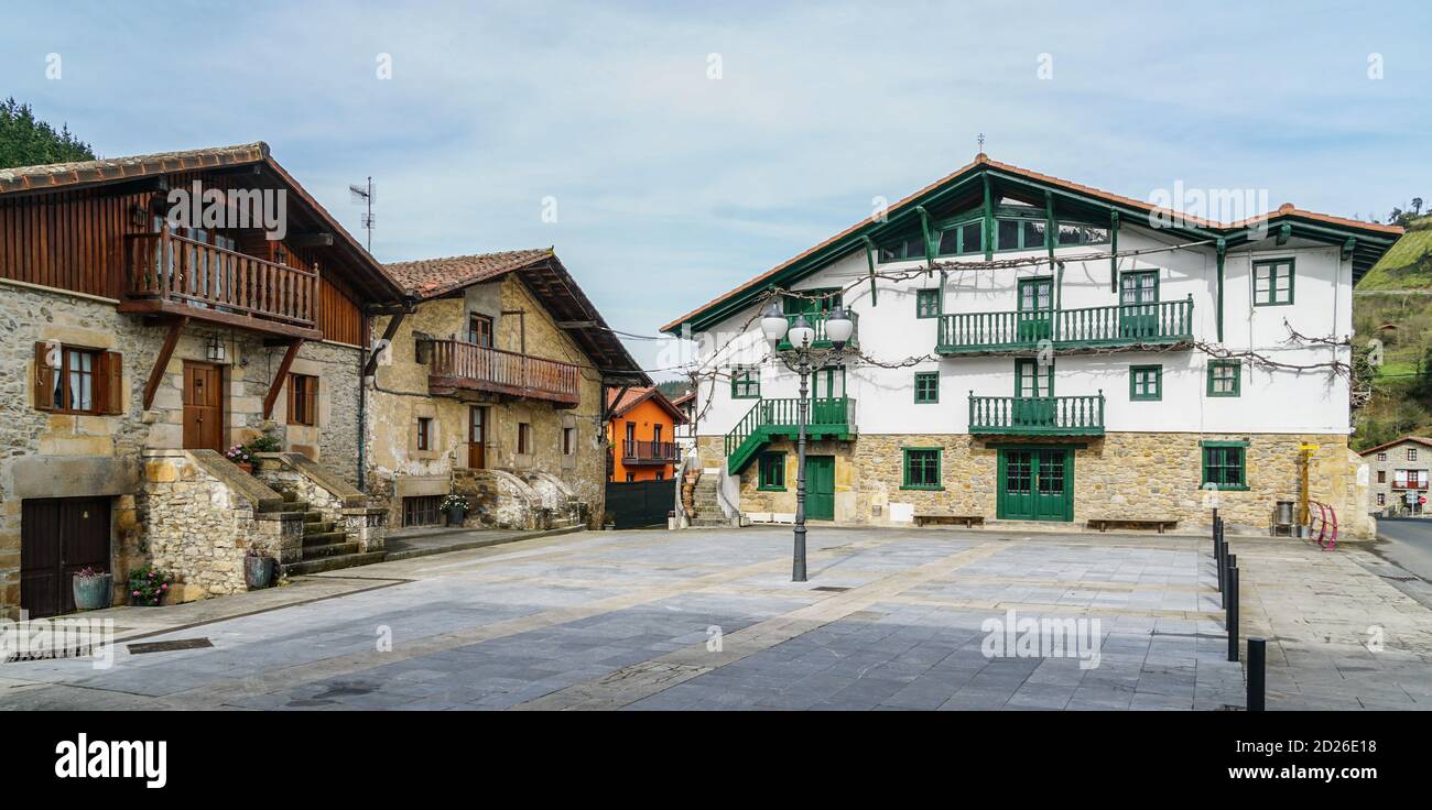 Baserri, traditional Basque house in Ibarra, Orozko, Biscay, Basque