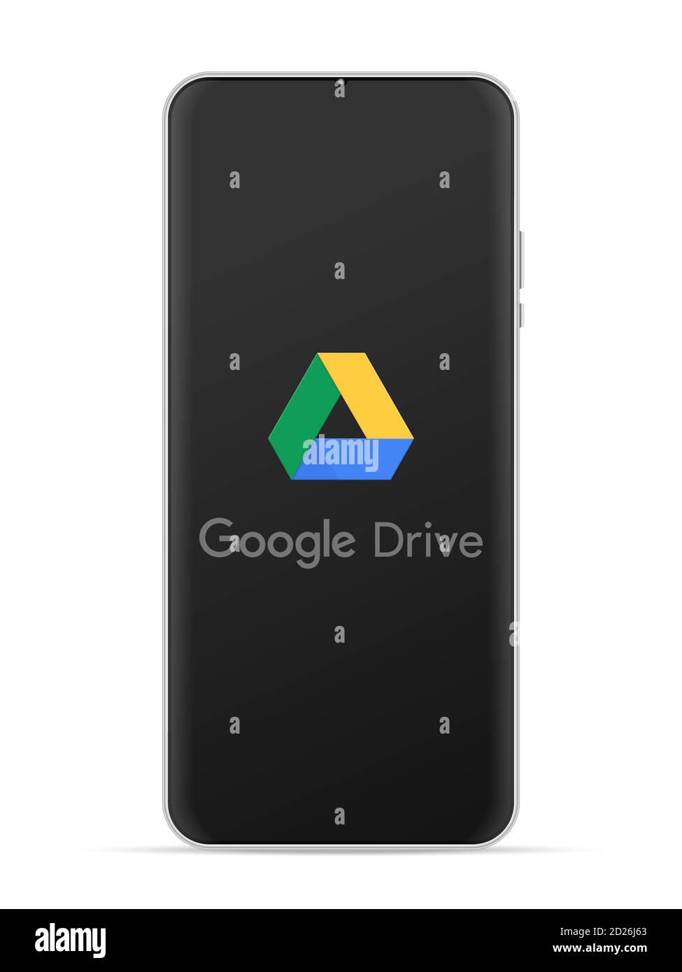 Google drive logo icon on smartphone screen. Vector illustration white ...