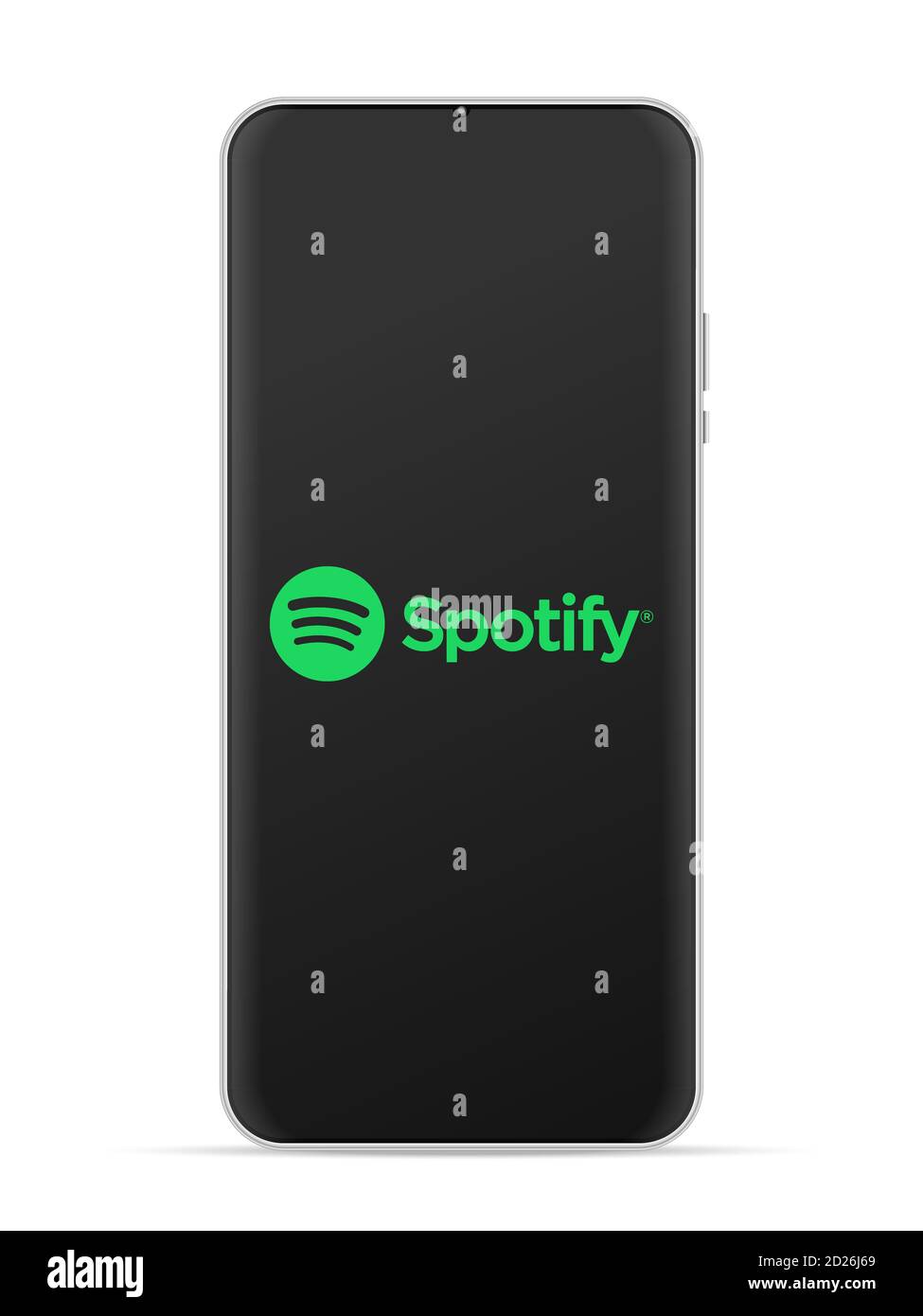 Spotify logo icon on smartphone screen. Vector illustration white background  Stock Photo - Alamy