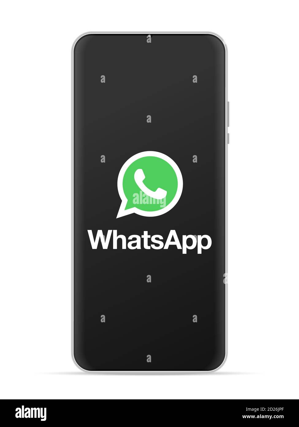 Whatsapp logo icon on smartphone screen. Vector illustration white  background Stock Photo - Alamy
