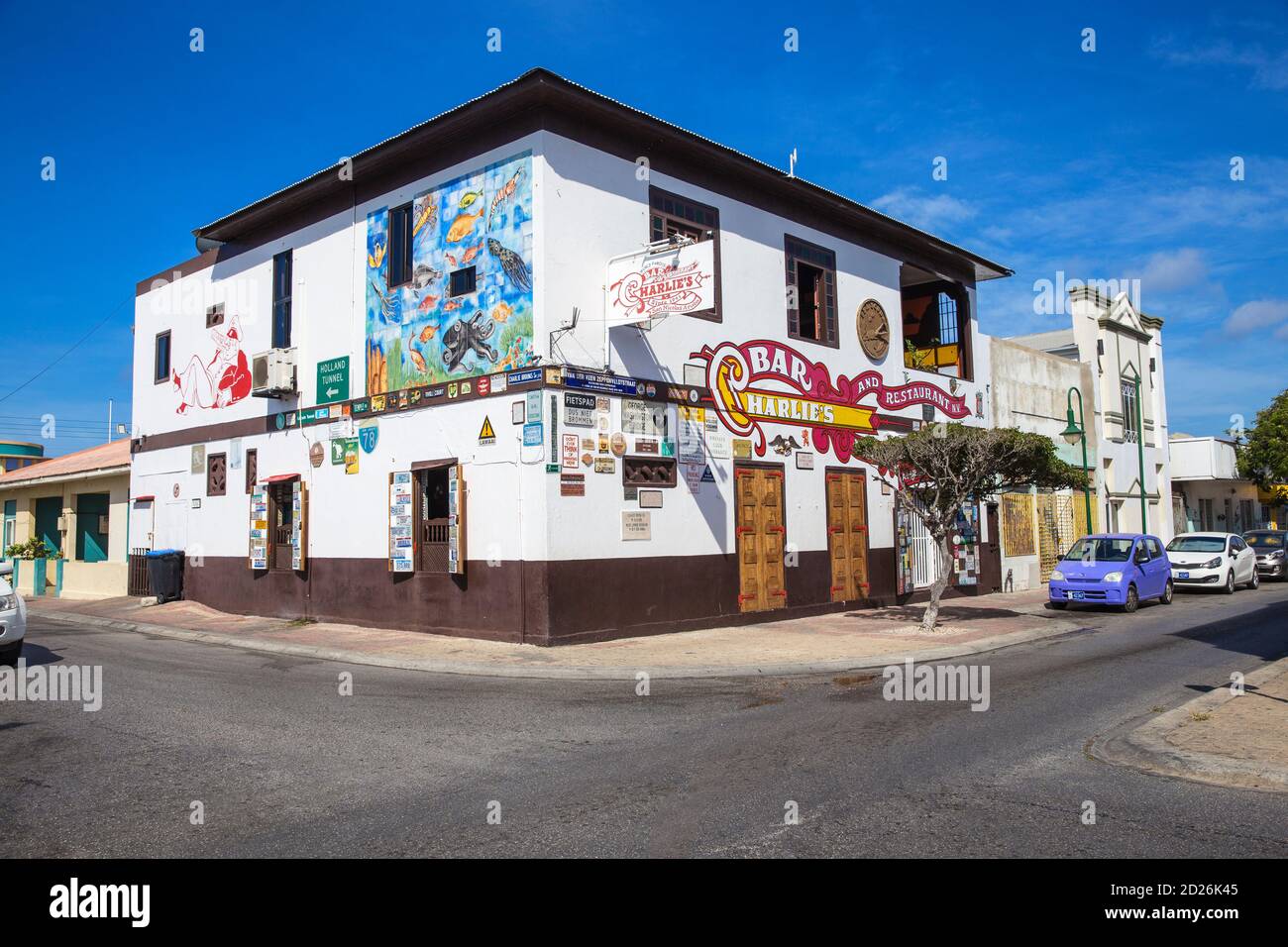 Caribbean, Netherland Antilles, Aruba, San Nicolas, Charlie's bar Stock ...