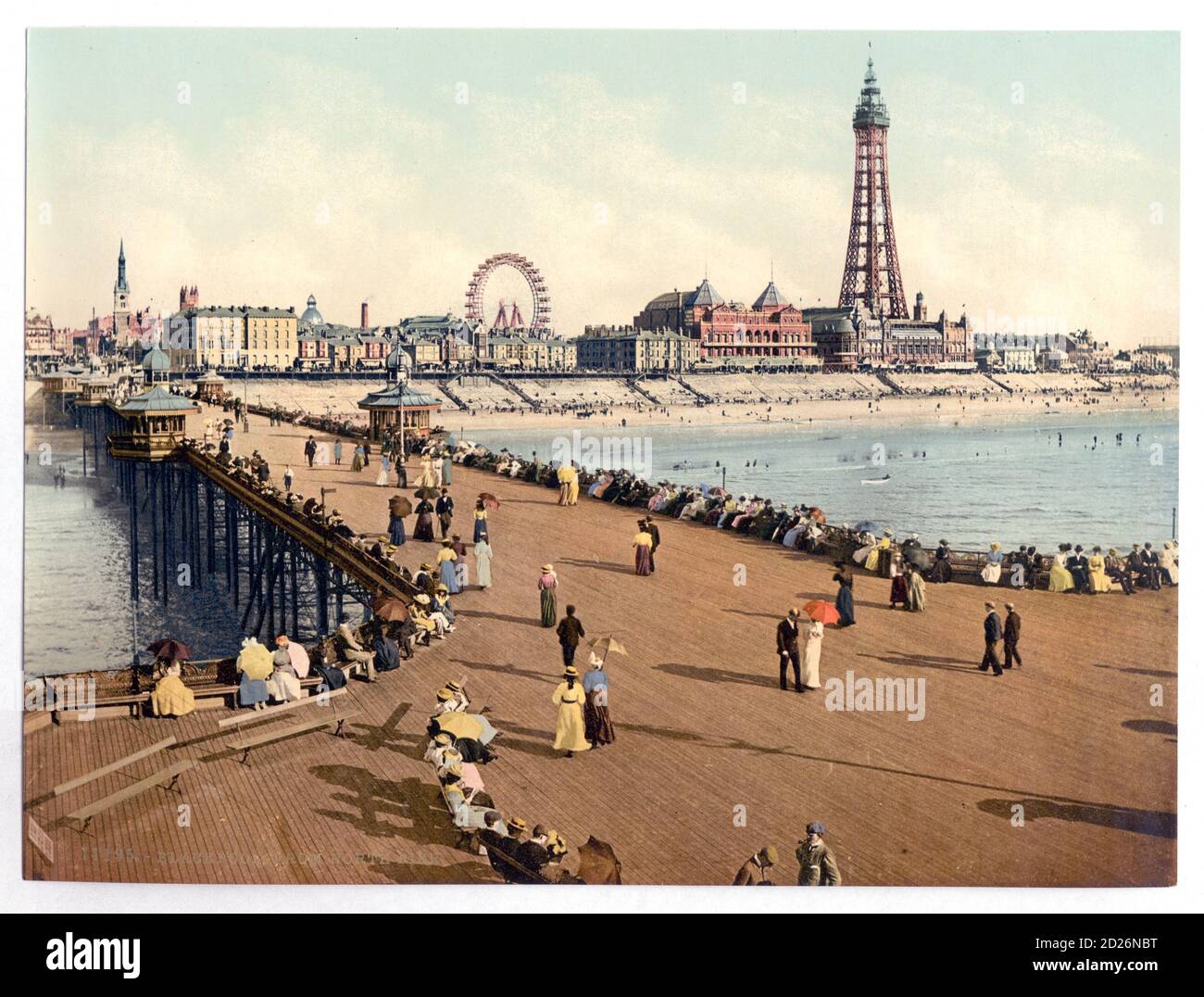 Photochrom print, Victorian seaside Stock Photo