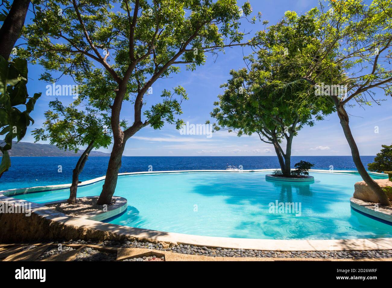 Infinity pool at Bluewater Sumilon Island Resort Stock Photo