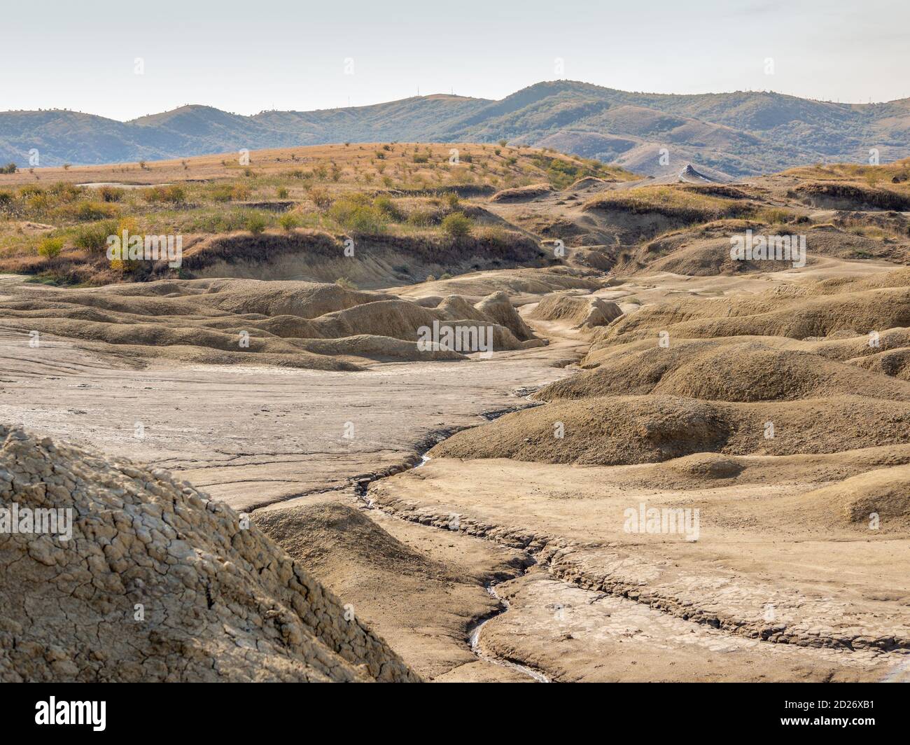 badlands of romania, vulcanii noroisi reserve near berca, buzau county, mud vulcanoes landscape Stock Photo