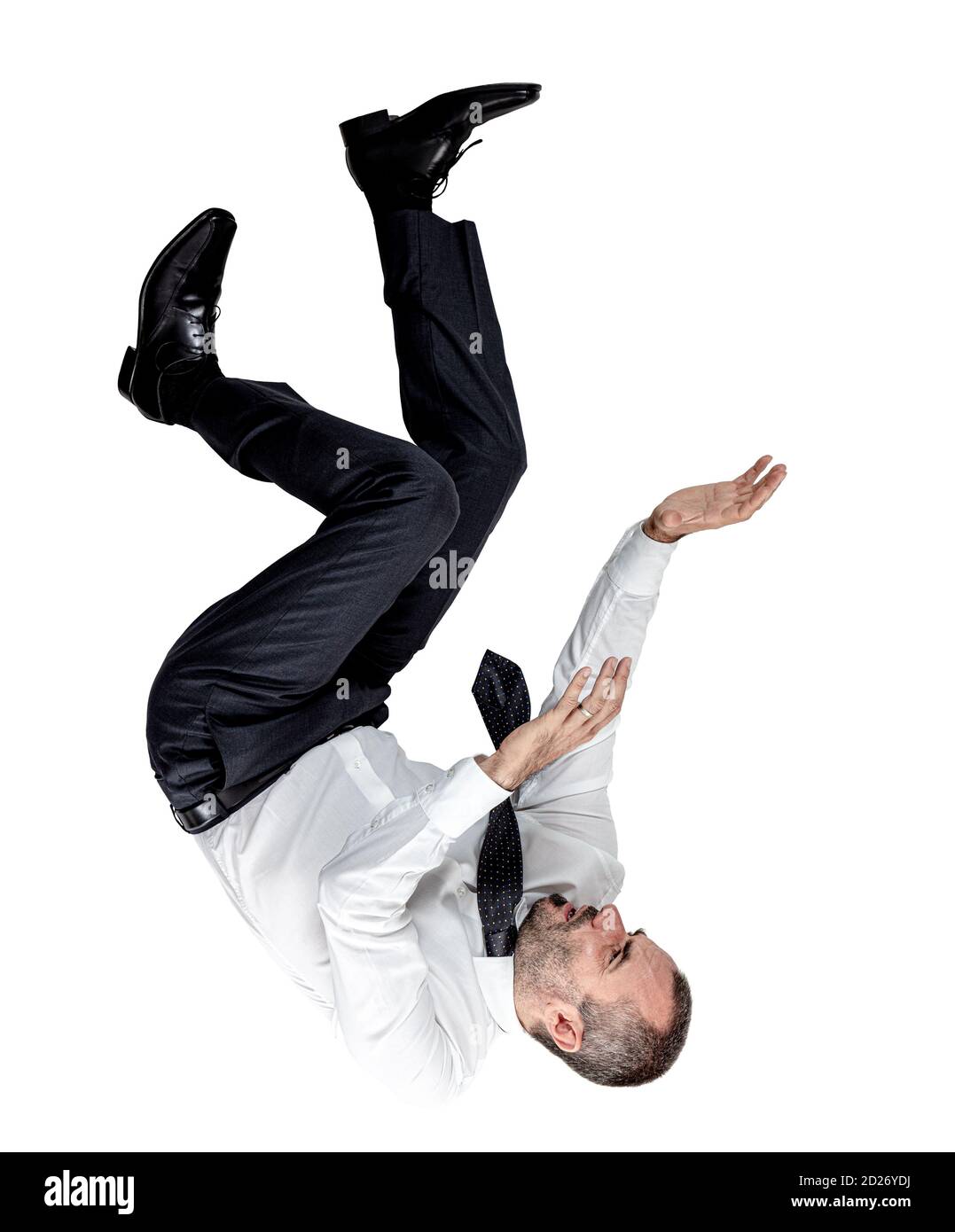 falling man. isolated on white. Stock Photo