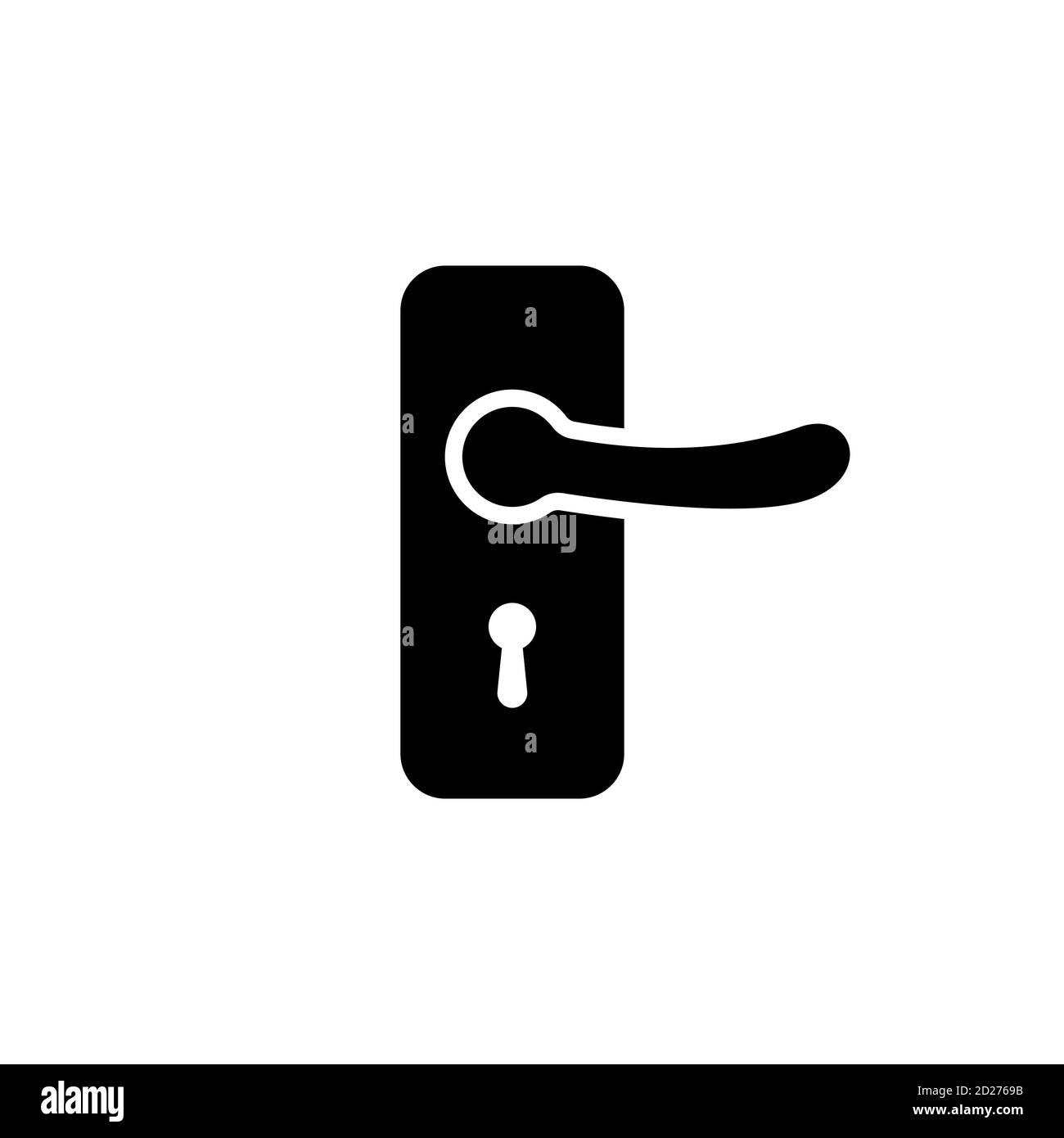 Door handle icon in black. Door knob. Vector on isolated white background. EPS 10 Stock Vector