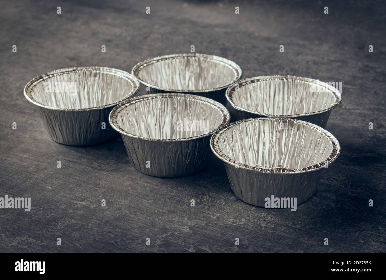 Foil moulds for dough in vintage styling Stock Photo