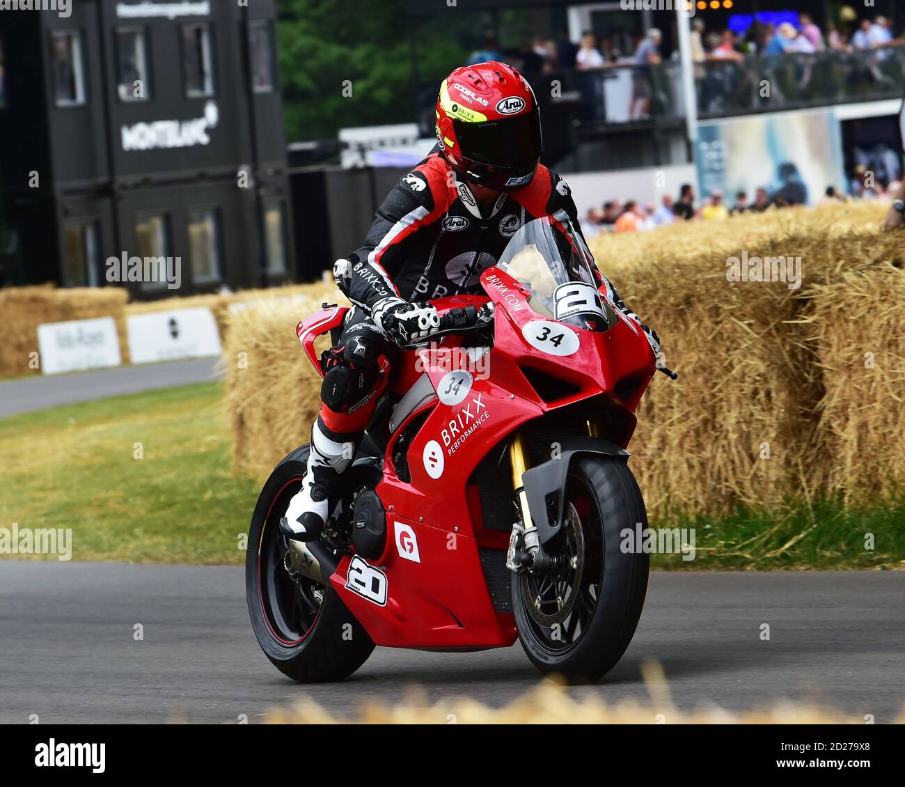 Silvain Barrier, Ducati Panigale V4R, Modern Racing Motorcycles, Goodwood Festival of Speed, Speed Kings, Motorsport's Record Breakers, Goodwood, July Stock Photo