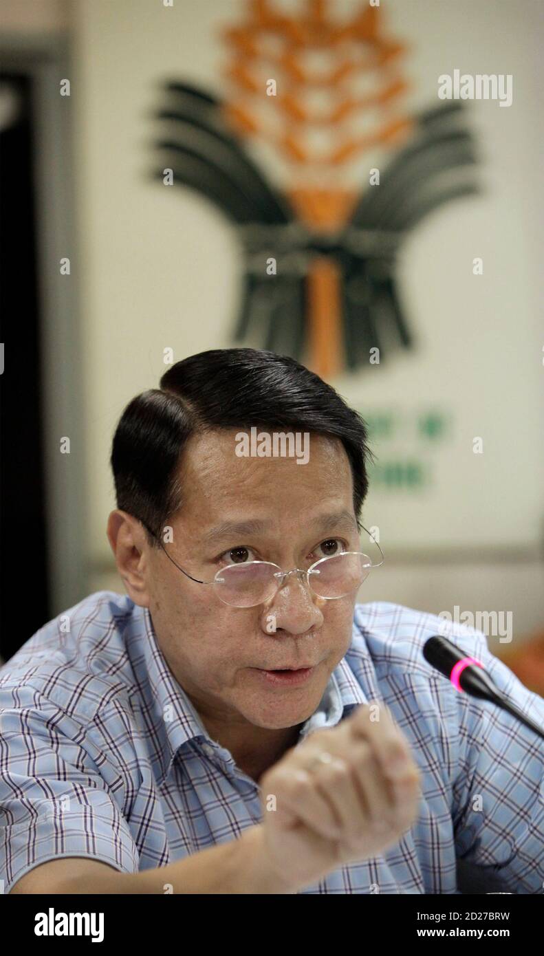 Philippine Department Of Health Secretary Francisco Duque Iii Gestures During A News Conference At The Department Of Agriculture In Quezon City Metro Manila January 23 3009 At Least One Person Has Tested