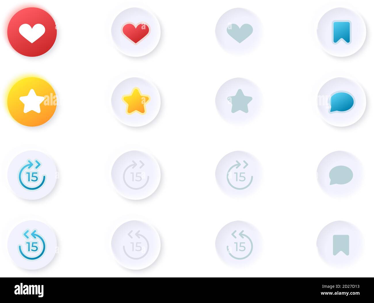 Video media options UI elements kit Stock Vector