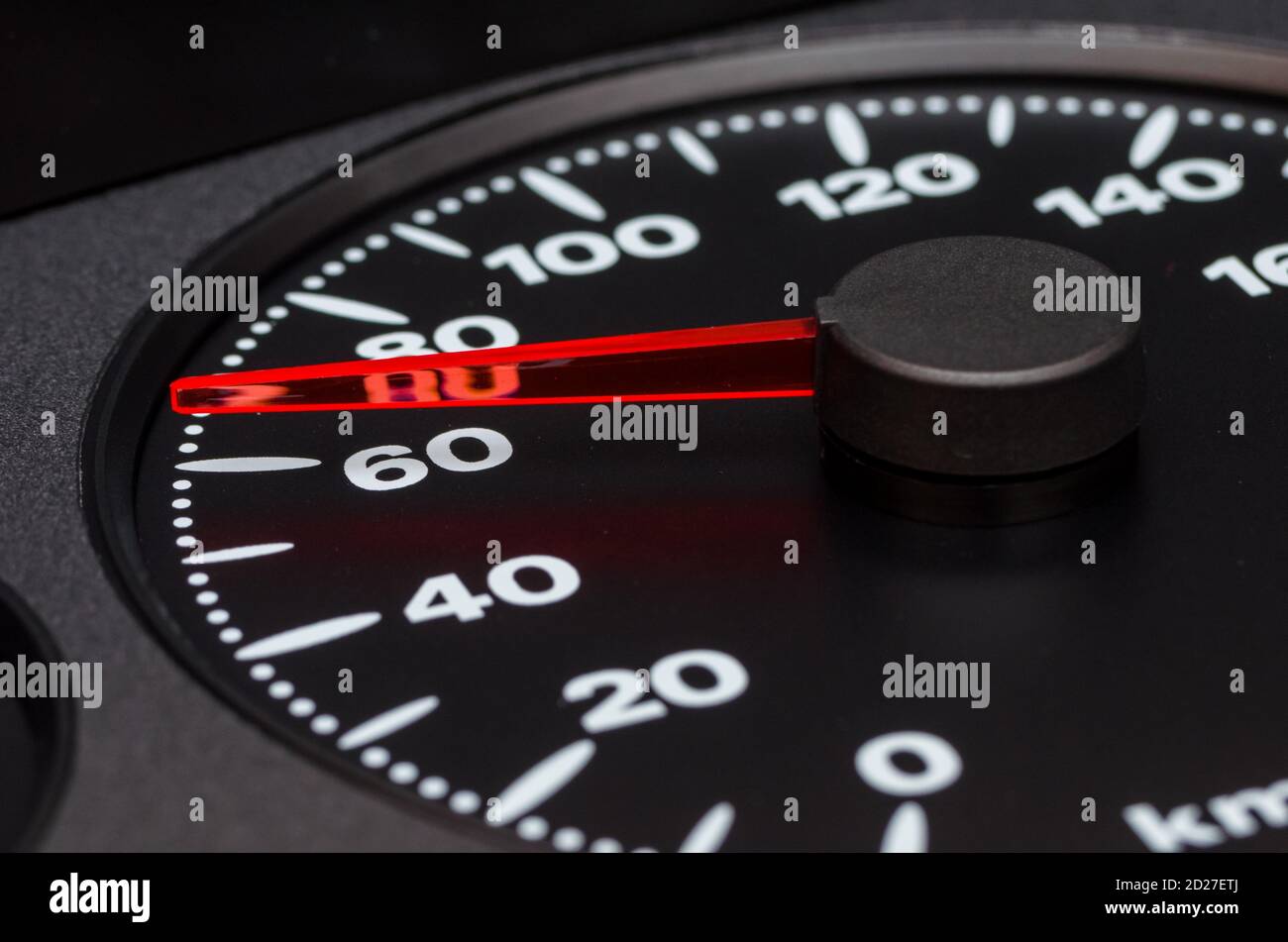 Close up shot of a speedometer in a car, 60 km/h Stock Photo - Alamy