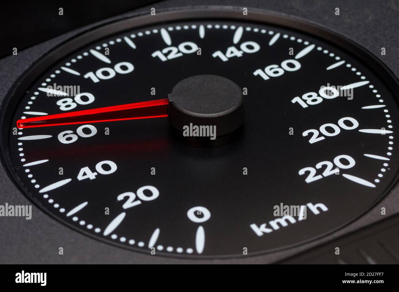 Close up shot of a speedometer in a car, 60 km/h Stock Photo - Alamy
