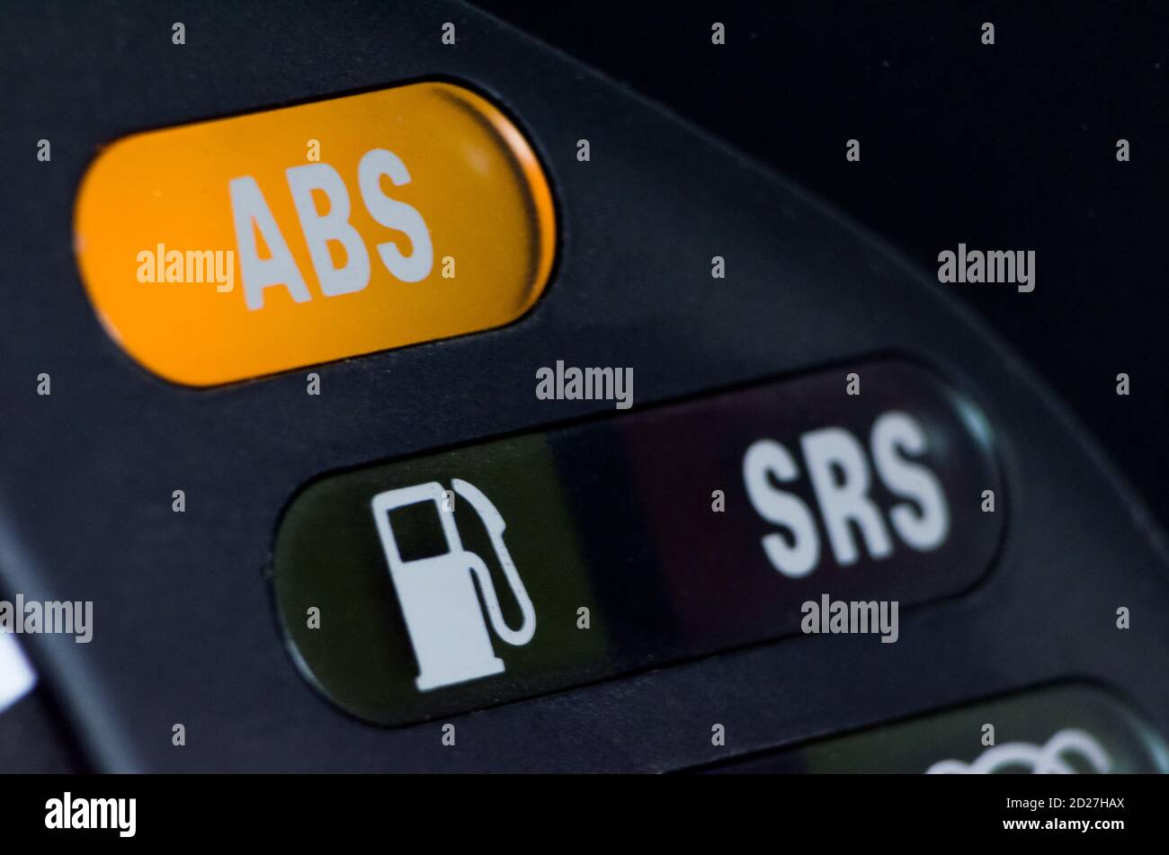 The ABS sensor lights up orange in the car dashboard Stock Photo Alamy