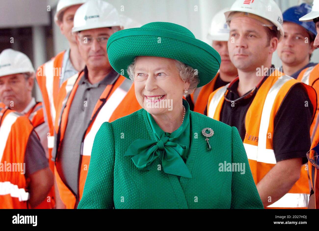 Britain S Queen Elizabeth Meets Construction Workers At The Channel Tunnel Rail Link In Stratford East London October 12 05 Queen Elizabeth Made Her First Visit To Inspect Progress On Venues Being Built Britain S Queen Elizabeth Meets Construction Workers At The Channel Tunnel Rail Link In Stratford East London October 12 05 Queen Elizabeth Made Her First Visit To Inspect Progress On Venues Being Built
