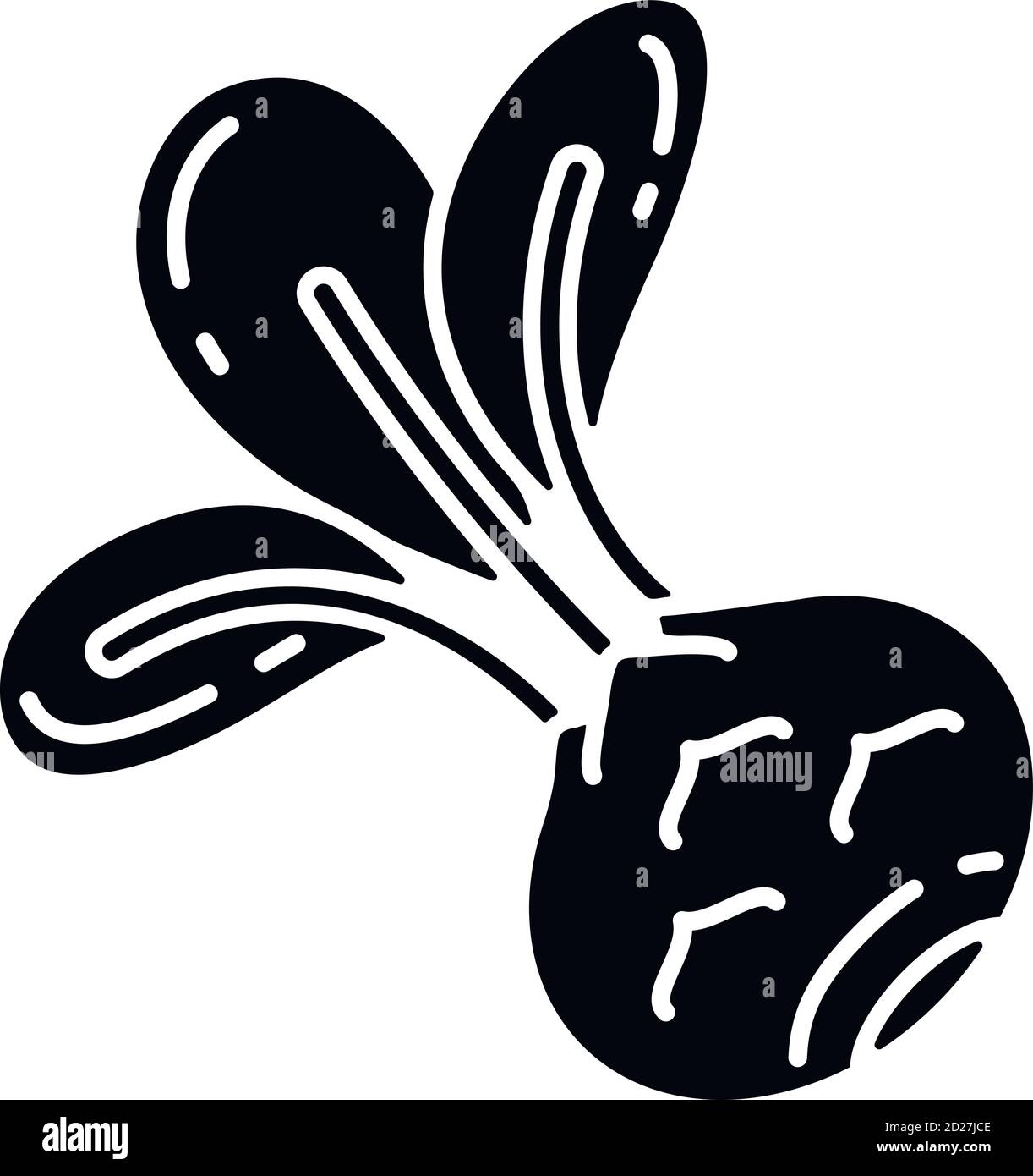 Kohlrabi black glyph icon Stock Vector