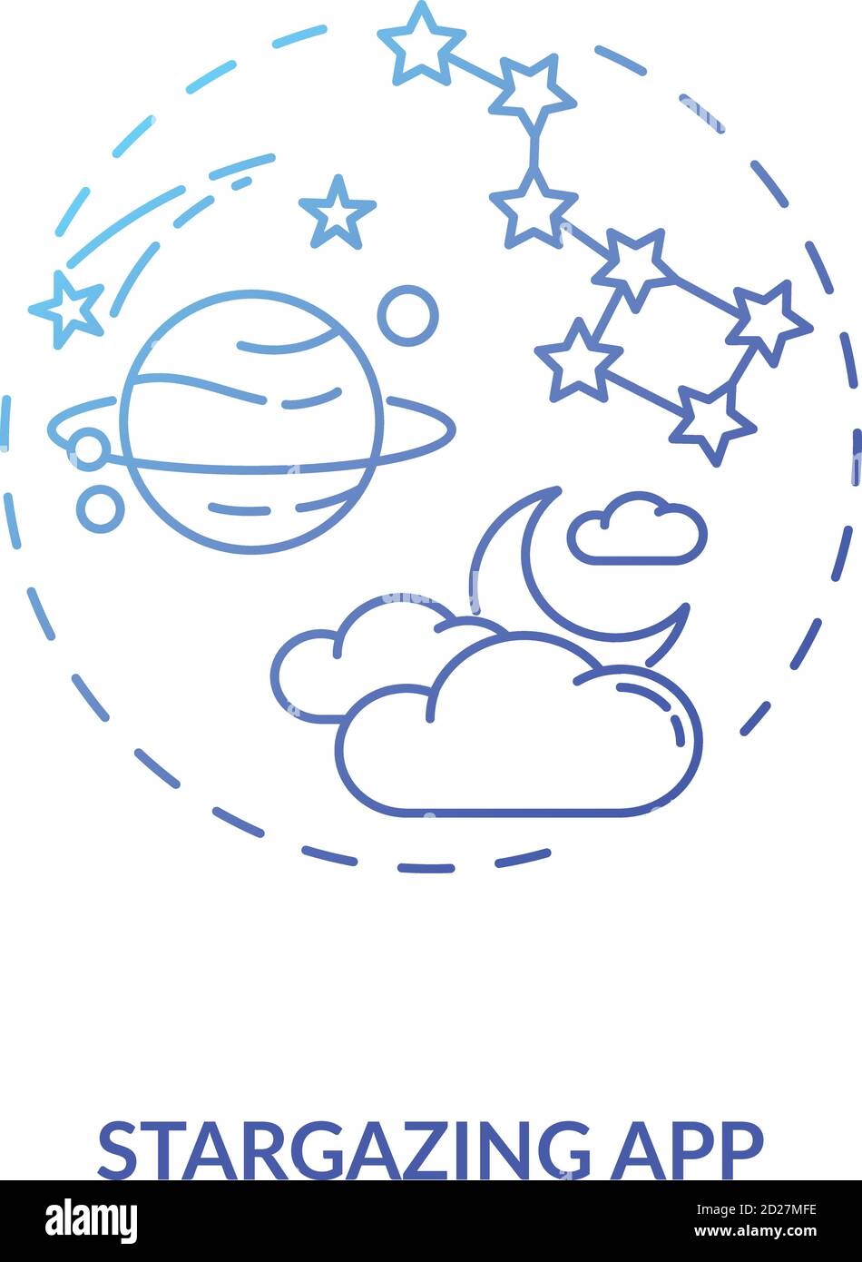 Stargazing app concept icon Stock Vector
