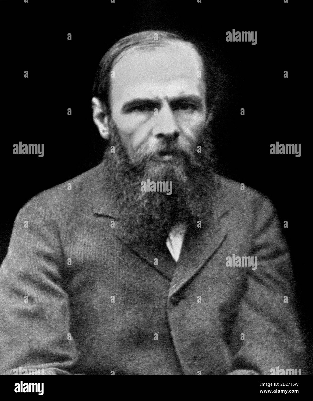 Dostoevsky. Portrait of the Russian writer, Fyodor Mikhailovich Dostoevsky (1821-1881) c.1880. Fedor Dostoyevsky. Stock Photo
