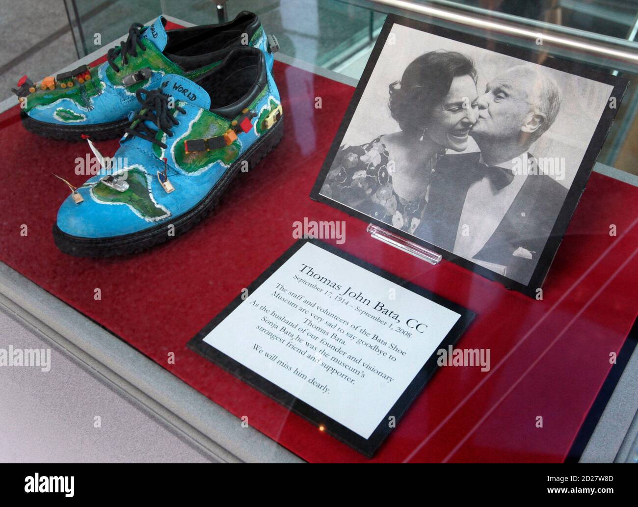 A memorial tribute to shoe mogul Thomas Bata is shown at the Bata Shoe  Museum in