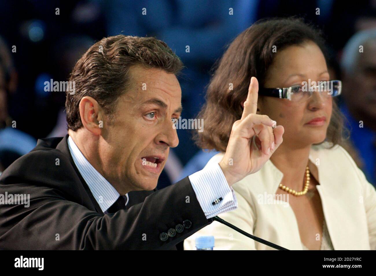 France S President Nicolas Sarkozy L Speaks At The French Overseas Departments Consultative Assembly Of Representatives Attended
