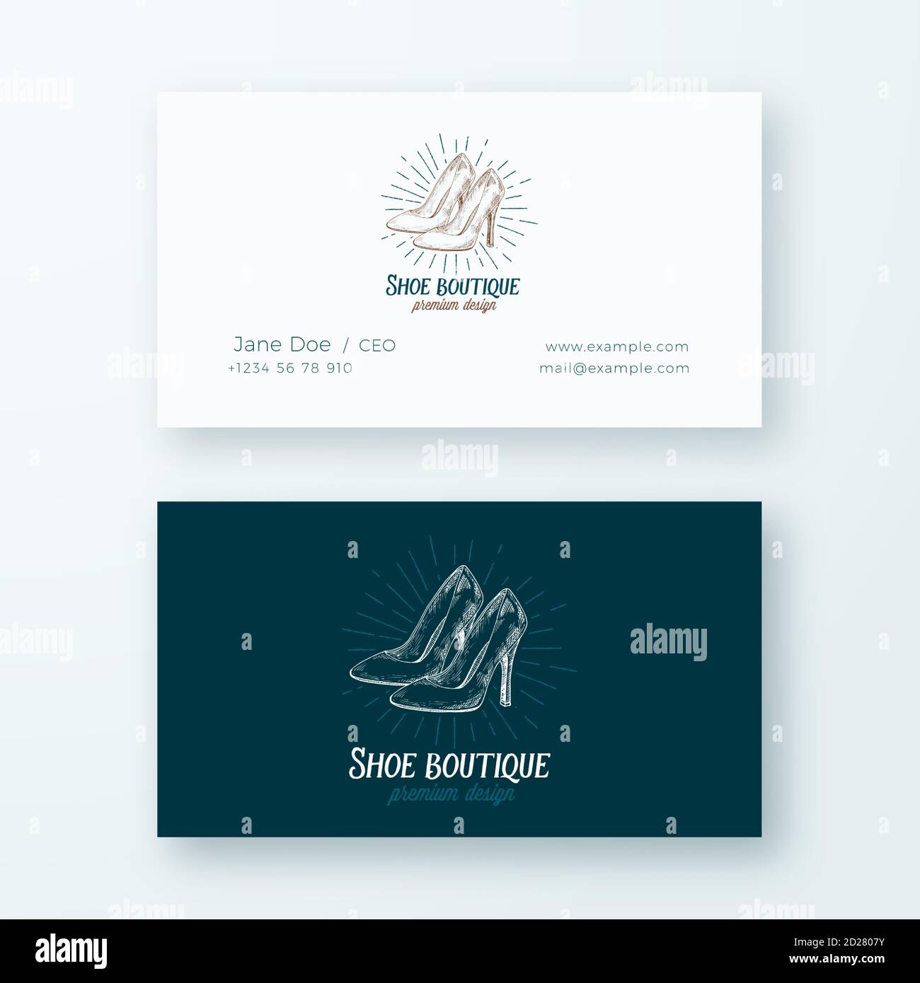 Shoe Boutique Abstract Vector Logo and Business Card Template Regarding High Heel Shoe Template For Card