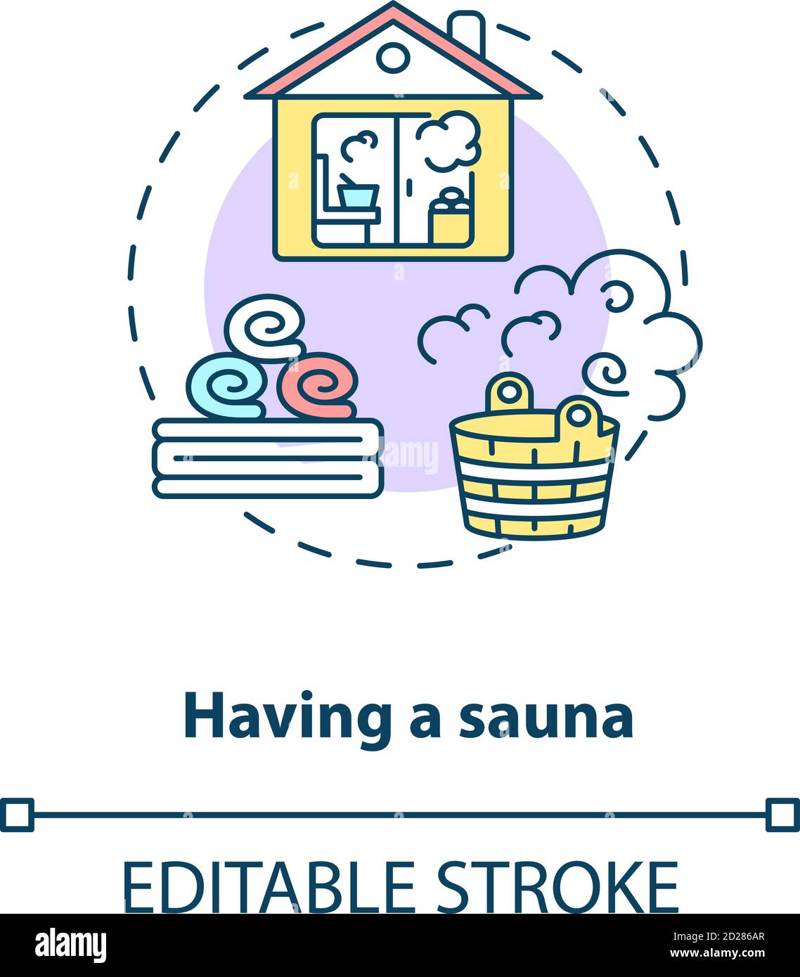 Having sauna concept icon Stock Vector