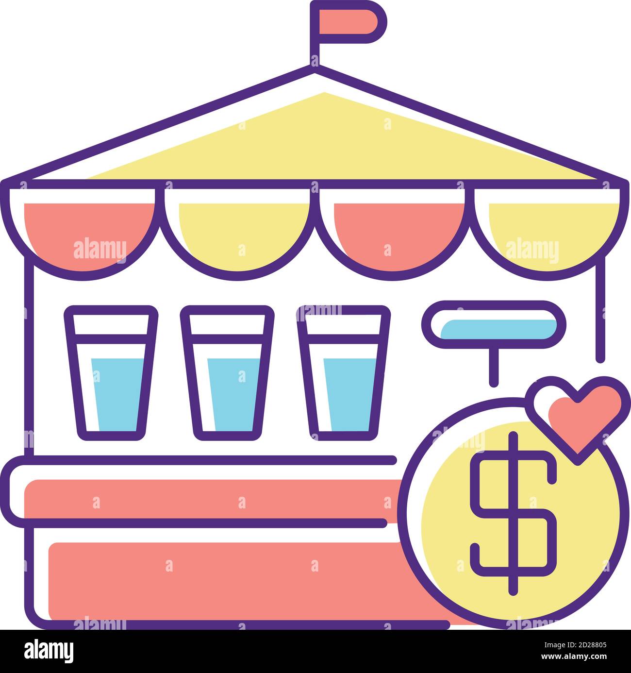 Fete RGB color icon Stock Vector