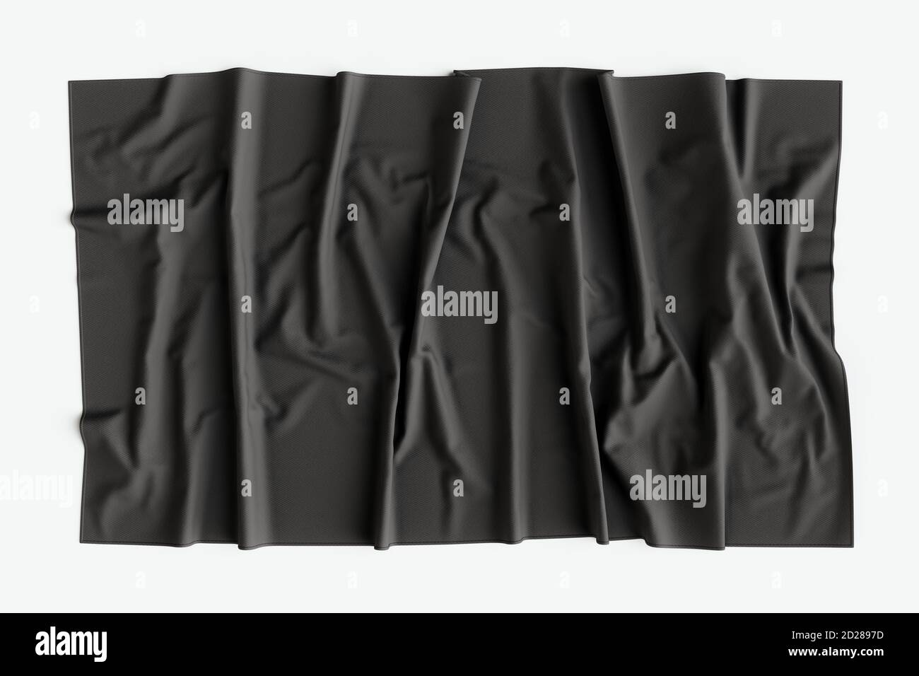 Black cloth fabric banner. 3d rendering illustration Stock Photo