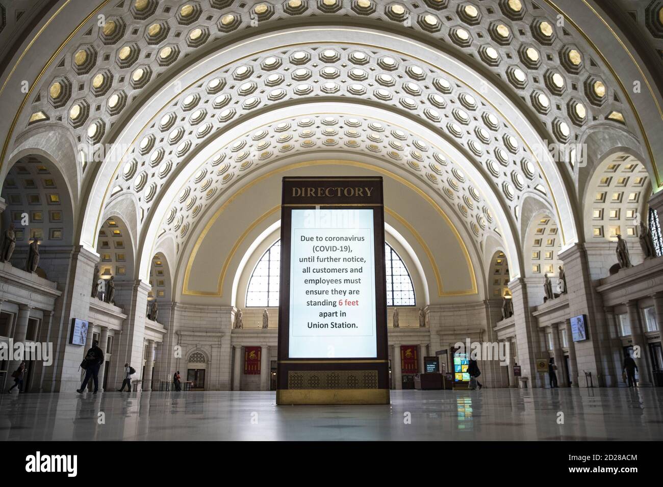 Washington, United States. 06th Oct, 2020. A sign detailing guidelines about the coronavirus pandemic is displayed Union Station in Washington, DC, U.S., on Tuesday, Oct. 6, 2020. Photo by Sarah Silbiger/UPI Credit: UPI/Alamy Live News Stock Photo