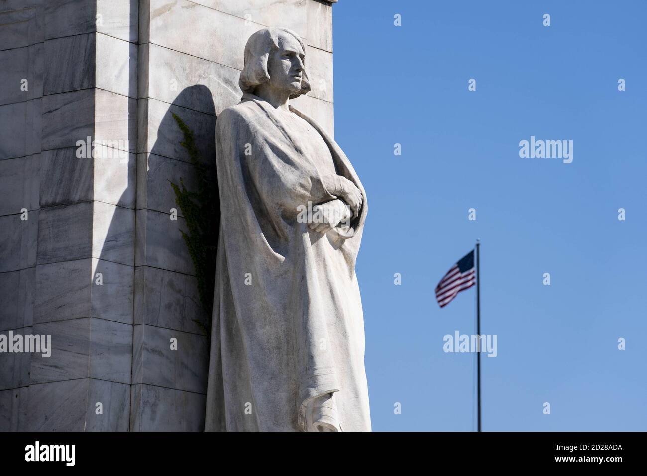 Washington, United States. 06th Oct, 2020. A statue of Christopher Columbus is seen standing in front of Union Station in Washington, DC, U.S., on Tuesday, Oct. 6, 2020. Photo by Sarah Silbiger/UPI Credit: UPI/Alamy Live News Stock Photo