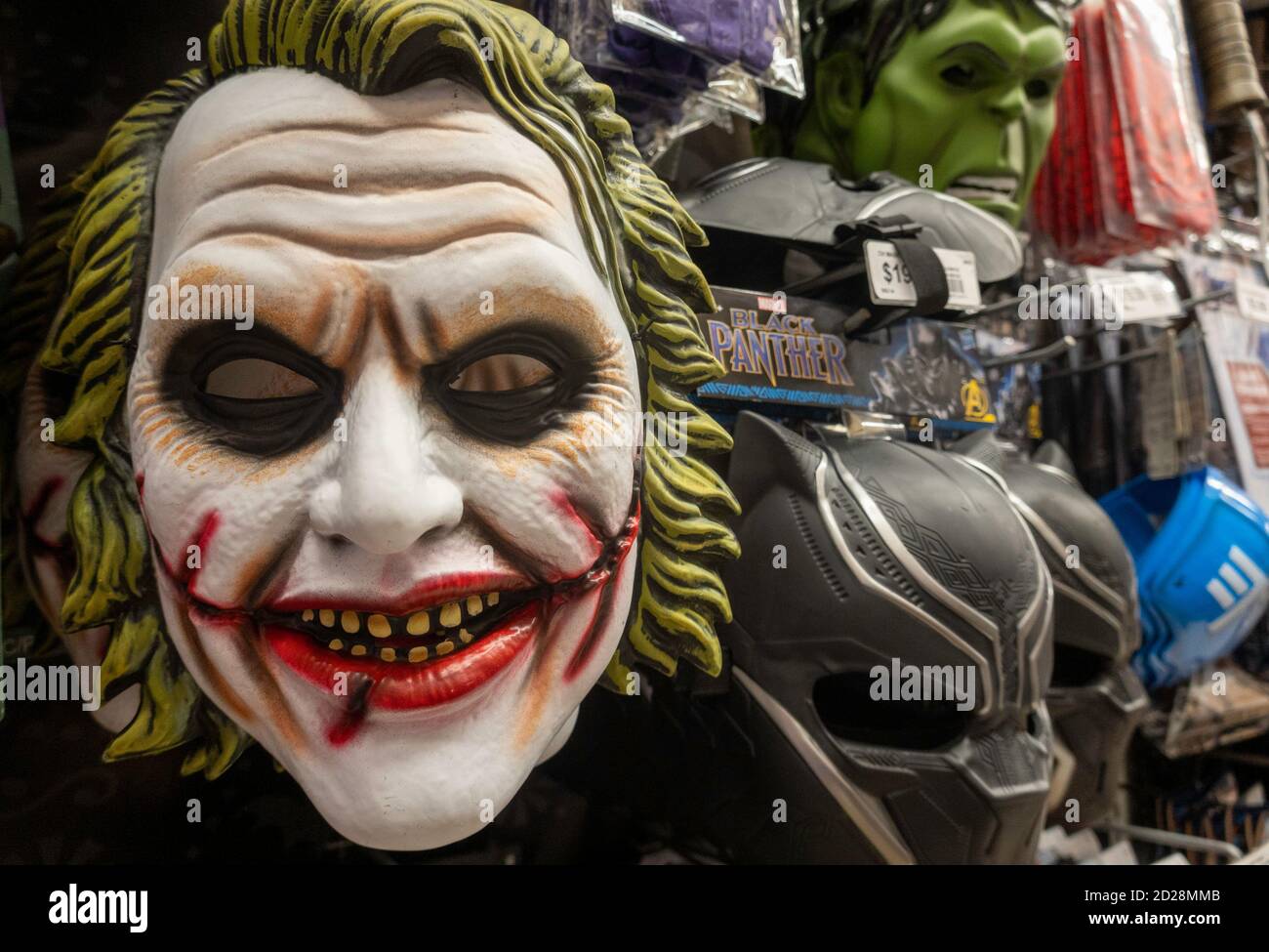 Halloween masks on display Stock Photo - Alamy