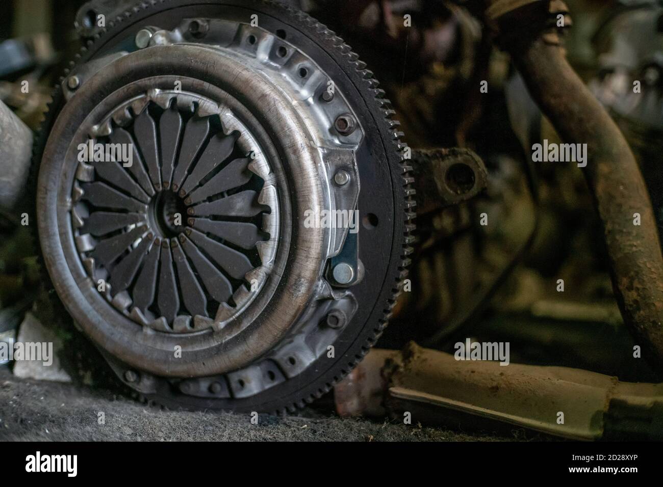 Clutch car closeup. Car repair concept Stock Photo Alamy