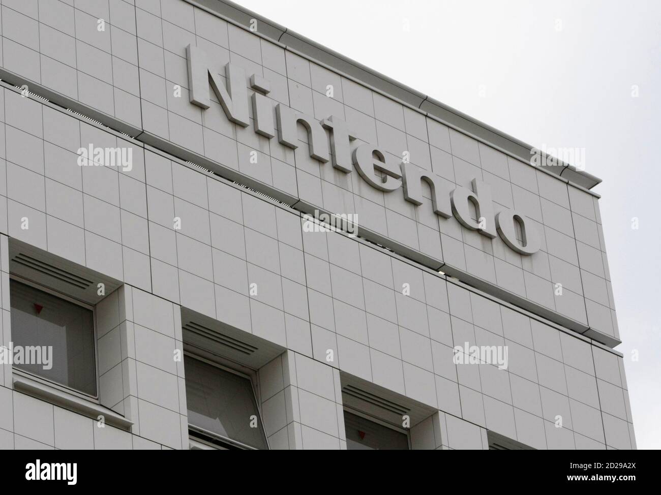 Nintendo Co Ltd's company logo is seen at their headquarters in Kyoto,  western Japan December 8, 2008. Nintendo said it has not felt any  particular impact from the economic slowdown, with sales