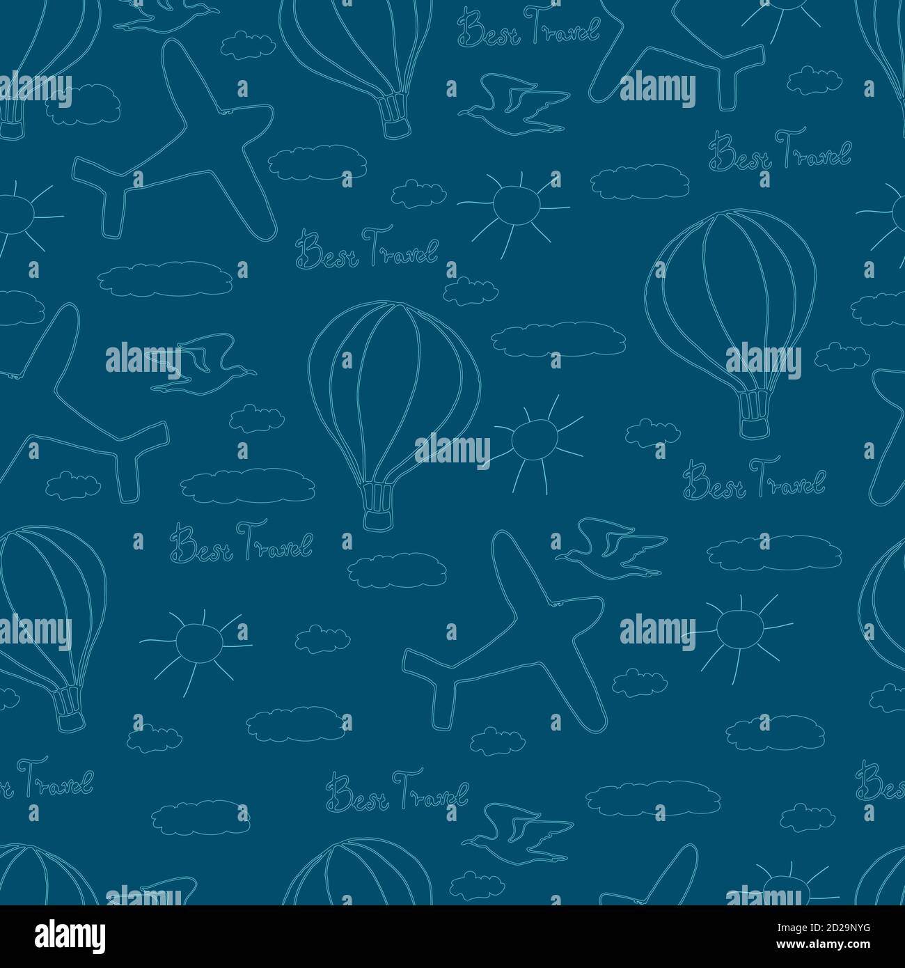 Children seamless pattern with doodle elements Stock Vector